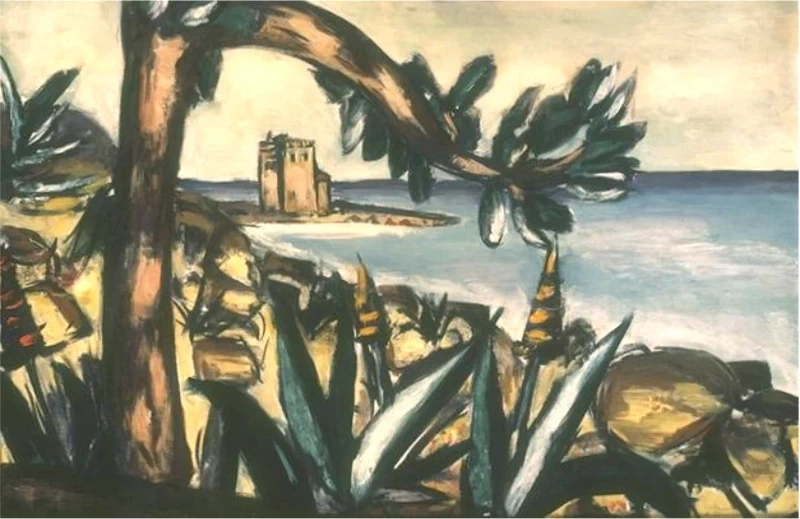 Paesaggio marino con agavi e antico castello, 1939 - Staatliche Museen zu Berlin